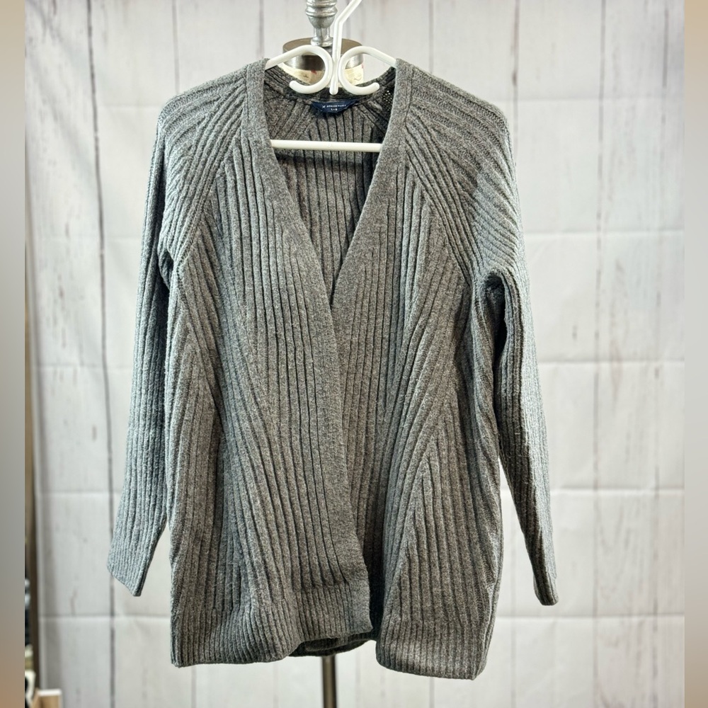 525. Denver hayes chunky rib-knitted open front cardigan, size L